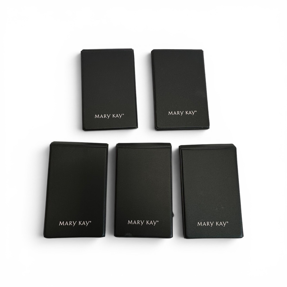 Lot of 5 Mary Kay Tri-Fold Travel Mirror Black Stand Up Compact Portable